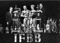 Dave Draper, Mr. Universe receiving trophy.